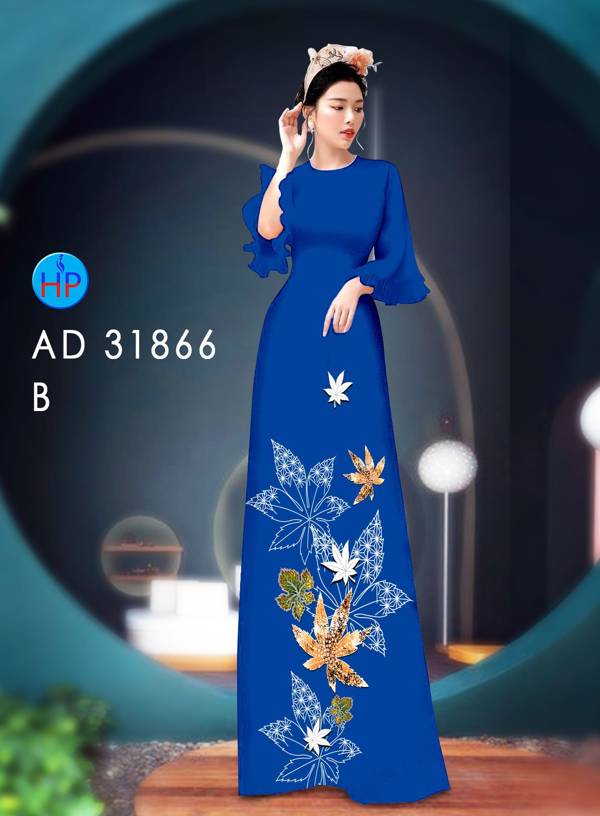 Vải Áo Dài Hoa In 3D AD 31866 4